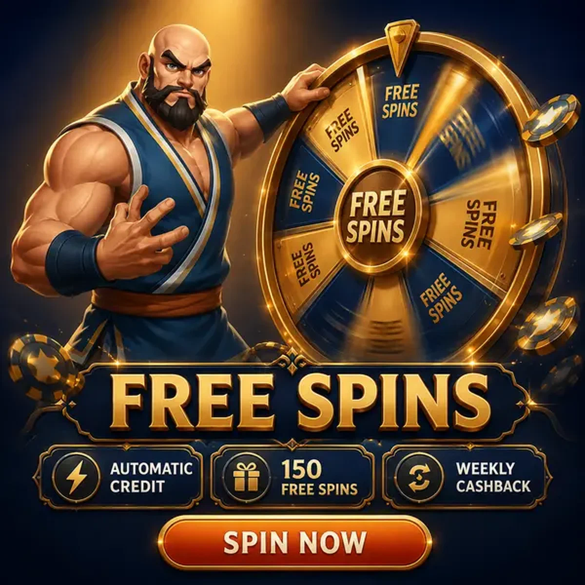 Jugador con código promocional en BetOnRed Casino girando rueda de premios para tiradas gratis
